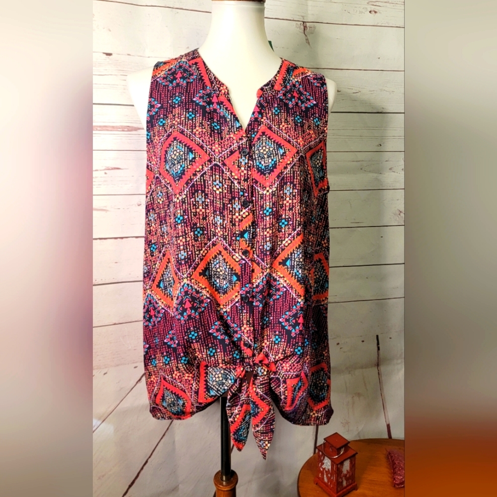 Women's Multicolor Sleeveless Top